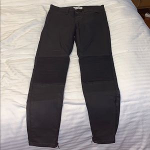 Black wax coated jeans